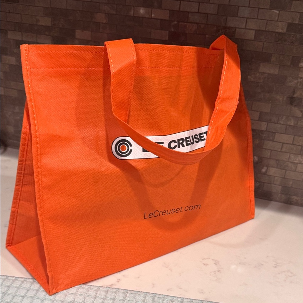 Le Creuset Vibrant Orange Shopping Tote or gift bag